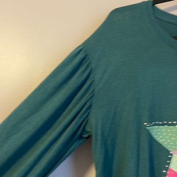 Cat & Jack Teal Star Graphic Knit Sweater size XL (14/16) Recycled Materials - Picture 7 of 16